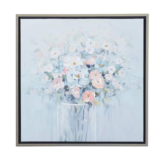 Blue Polystone French Country Framed Wall Art, 24" x 24"